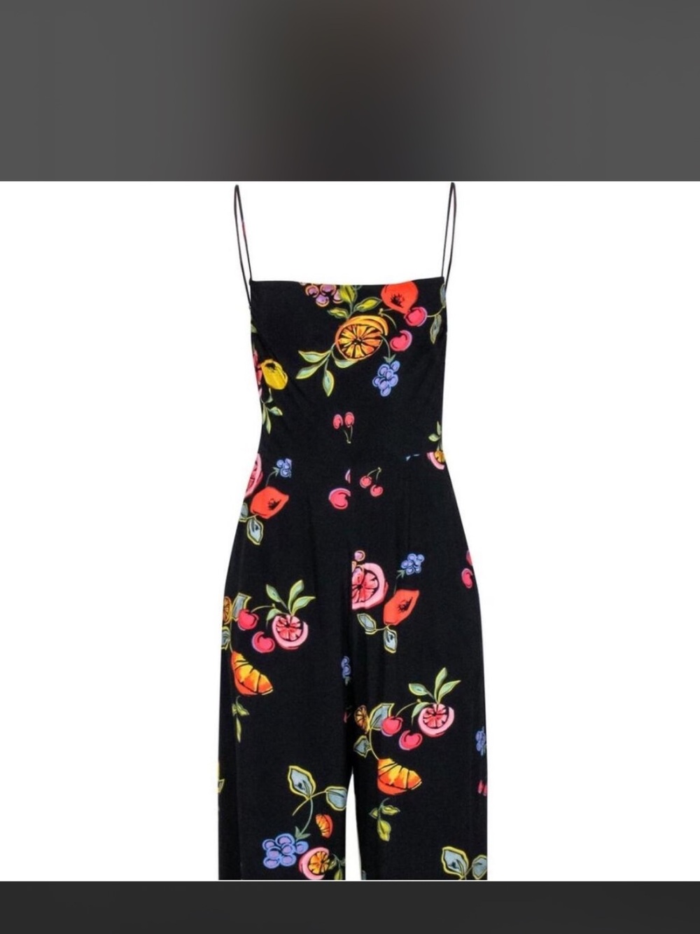 ASTR The label fruit print black jumpsuit